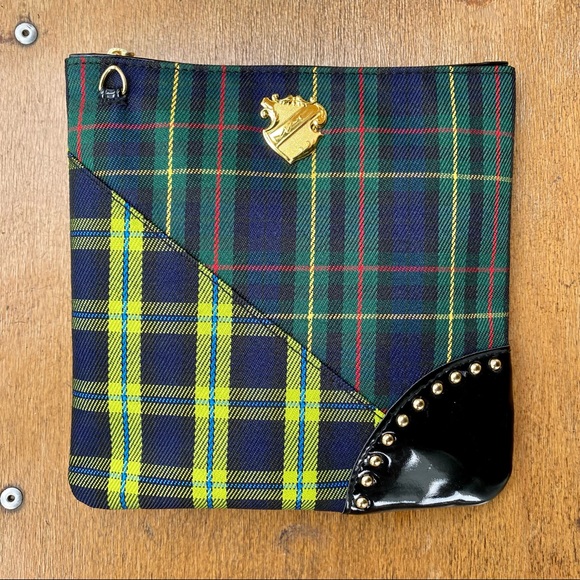 💥CLEAROUT💥NWOT MAC bag/purse patterned plaid, cosmetic, cross body - Picture 1 of 9